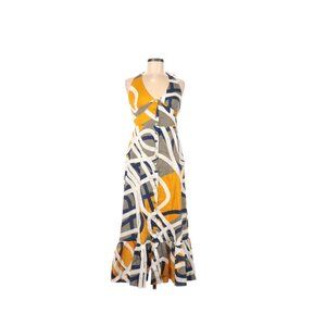 Anthropologie Maeve long maxi halter gray dress